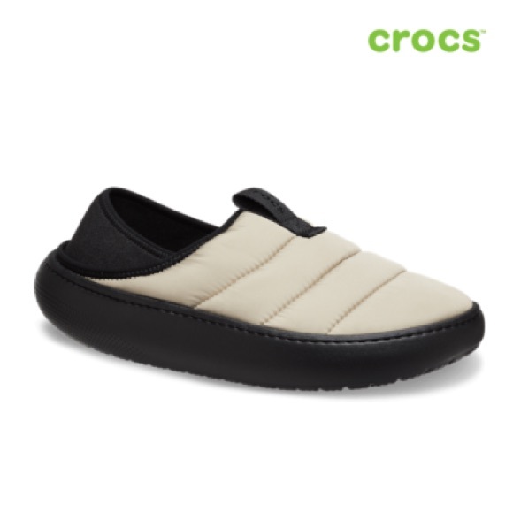 CROCS Kids' Black and Cream Slippers - Picture 1 of 6